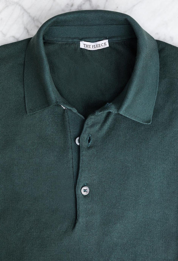 Bottle Green Sartorial Polo Shirt The Fleece Milano dettaglio