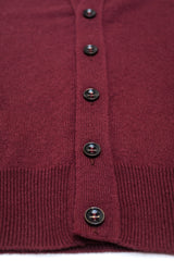 Burgundy-Cashmere-Sleeveless-Cardigan-The-Fleece-Milano-horn-buttons